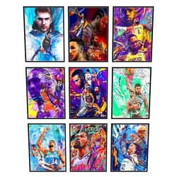 BigWig Prints Basketball Poster Set - Kobe Bryant Poster, Lebron James Poster, Steph Curry Poster, Basketball Posters for Boys Bedroom, Nba Posters, Basketball Wall Art - Unframed Set Of 9 (8x10)