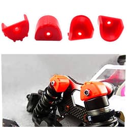 BONRI 4Pack ShareGoo RC Shock Absorber Cap Protector Guards Anti-Collision Cap Compatible with 1/8 RC Car HSP HPI Axial Traxxas Redcat Racing Monster Truck Buggy (Red)