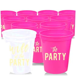 Your Dream Party Shop Wife of the Party and The Party Bachelorette Cups, Set of 12 - Perfect Team Bride Cups for Bachlorette Decorations and Favors