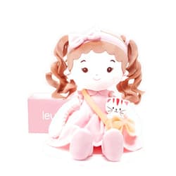 LeyaDoll Soft Baby Doll Toys (16''), My First Baby Rag Doll for 1 Year-Old Girl Birthday Gift, Christmas Plush Toys Gift for Toddler Kids Infants-Daydream-Mia-and-Her-Pet-Cat