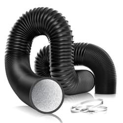VIVOSUN 4'' Flexible Aluminum Duct, 25 FT Long Heavy-Duty Multi-Layer Air Hose for HVAC Ventilation, Dryer Vent Hose for Grow Tents and Duct Fan Systems, 2 Clamps Included