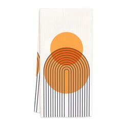 FIicy Boho Kitchen Towels, Boho Dish Towels, Orange Boho Bohemian Sun Rainbow Decorative Hand Towels for Bathroom Kitchen, Mid Century Modern Boho Line Rainbow Bathroom Kitchen Decor(16x24 Inch)