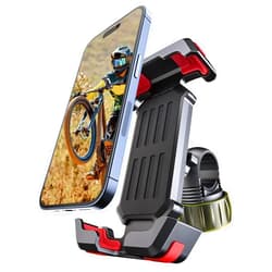 Pnitri Bike Cell Phone Holder, Bike Handlebar Phone Mount [2024 Upgraded 3S Quick Install] Motorcycle Phone Mount, for iPhone Bike Mount, Bicycle Phone Mount Handlebar Fit For EBike, Scooter,Bike Accessories