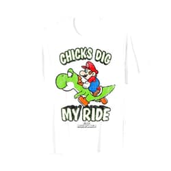 Super Mario And Yoshi Chicks Dig My Ride Portrait T-Shirt