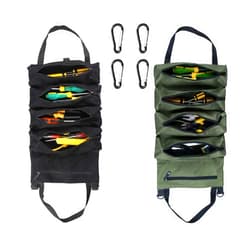 LUYEJKO 2 PCS Roll up Tool Bag,Tool Roll Bags,Small Tool Roll,Portable Tool Bag for Daily Travel (Black and Green)