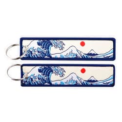 Mamarmot 2 Pack Japanese Embroidery Key Fobs Backpack Key Tags Motorcycles Keychain Keyrings Accessories Gift
