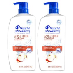 Head & Shoulders Dandruff Shampoo To Clarify Scalp Infused with Apple Cider Vinegar, 2 Count, 32.1 fluid ounces