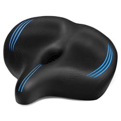 CDYWD Oversized Bike Seat for Men & Women Comfort, Extra Wide Soft Bicycle Seat Cushion, Large Comfortable Padded Replacement Bike Saddle for Peloton Bike, Stationary Exercise Bike, City Bike, Ebike