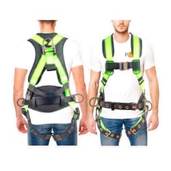 Palmer Safety Hammerhead 5pt Safety Harness Back Padded, QCB Chest, Tongue Buckel Legs Straps, Back & Side D-Rings