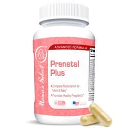 Mama's Select Mama’s Select Prenatal Plus, Natural Prenatal Vitamins for Women, 1 a Day Serving, Methylfolate Complete Vitamins for Pregnant Women and Women Trying to Conceive - Easy to Swallow - 90 Veggie Capsules