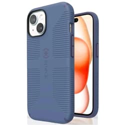 Speck iPhone 15 Case - Built for MagSafe, Drop Protection Grip – for iPhone 15 iPhone 14 & iPhone 13 - Scratch Resistant, Soft Touch, 6.1 Inch Phone Case - CandyShell Grip Mystery Blue/Faded Denim