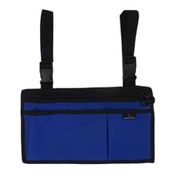 BENEFIT WEAR 5 Pocket Side-Pack Wheelchair, Walker or Scooter Bag with Key Rings | Wheelchair Armrest Accessories for Walker, Electric Scooter & Wheelchairs (Navy)