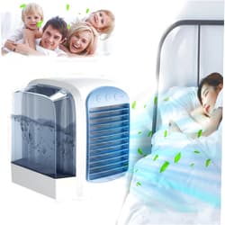 Skeayid Frost Blast Pro Portable Air Chiller, 2024 Powerful Frost Blast Pro Portable Ac, Real Frost Blast Pro Portable Air Conditioner, 3 Quiet Speeds Evaporative Air Cooler For Home Office (Blue)