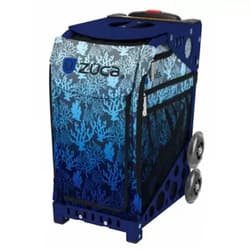 ZUCA Sport Suitcase with Built-in Seat - Blue Coral Reef Deep Sea Insert Bag, Choose Your Frame Color Navy Blue Frame