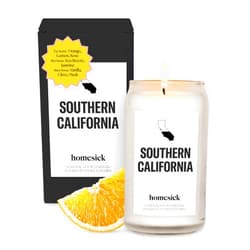 Homesick Scented Candles for Home (Southern California) - 13.75 oz Long-Lasting Soy Wax Jar Candle for Women & Men for All Occasions, 60-80 Hours Burn Time - Notes of Orange, Lemon & Rose