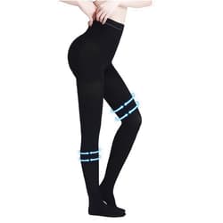 AMZAM® Compression Pantyhose for Women & Men, Closed Toe, Opaque, Firm Support 20-30mmHg Graduated Compression Stockings, Help Relieve Swelling Edema Varicose Veins, Nursing, Black M