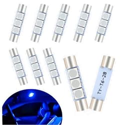 Sinytuto 10 Pack 28MM LED Car Reading Light, Super Bright Waterproof Vehicle Makeup Light Replacements, Universal No Delay Automotive Roof Light for Truck SUV Car (Blue Light)