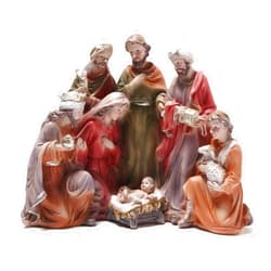 Hodao 7.75“ Nativity Sets for Christmas Indoor Christmas Nativity Sets Decorations Christmas Religious Figurines Decor Xmas Holy Family Decor Gift - Christmas Party Home Decorations (Colorful)