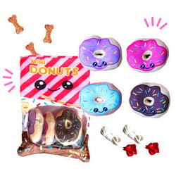 CECE PAW Donut Dog Snuffle Toys, Squeaky Crinkle Interactive Dog Toys, Dog Enrichment Treat Puzzle for Boredom and Mental Stimulation, Puppies, Small and Medium Dogs