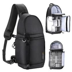 K&F Concept Camera Sling Bag Crossbody Bag Camera Shoulder Backpack DSLR/SLR/Mirrorless Photography Bags Compatible with Canon/Nikon/Sony/Fuji/Gopro/DJI