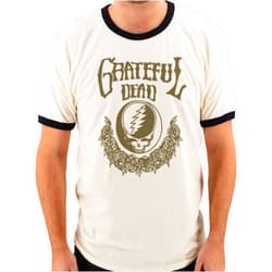 Ripple Junction Grateful Dead Men's Short Sleeve Ringer T-Shirt Retro Steal Your Face Vintage Stealie Officially Licensed