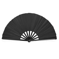 Hariendny 2 PCS 10 Inch Hand Fans for Women Foldable, Tai Ji Fan Chinese, Martial Art Fans, Large Folding Hand Fans, Folding Rave Fan, Black Hand Fan for Festival Decorations, Dance, Gift, Gymnastics(Black)