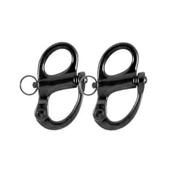 NRC&XRC Pair of 316 Stainless Steel Fixed Bail Snap Shackle for Bracelet, Sailboat,Boat Marine Stainless Steel Clip-Black-Black