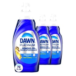 Dawn Platinum Dish Soap, Dishwashing Liquid, Fresh Rain, 3X24OZ