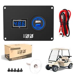10L0L Golf Cart 2 in 1 Dash Console Panel for Club Car DS 2000 Up Models, Include Digital Battery Voltmeter and 3.0 Fast Charge Dual USB Outlet
