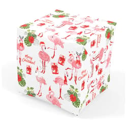 Stesha Party Christmas Flamingo Wrapping Paper - Folded Flat 30 x 20 Inch (3 Sheets)