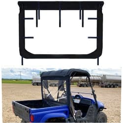 StarknightMT Rhino UTV Rear Windshield - StarknightMT Soft Back Window With Zipper Compatible With Rhino 450 660 700 Massimo MSU500 Hisun 500 700 Axis Cub Cadet Challenger Bennche