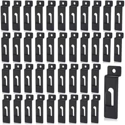 Hotop 50 Packs Slatwall Utility Notch Hook Commercial Slatwall Picture Hanger Black Slatwall Pegs for Panel Pegboard Slat Grid Shelf Hanging Display