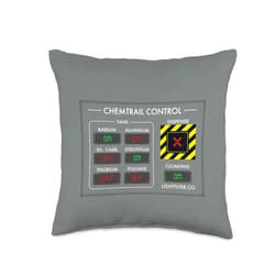 Lightflyer Co. Chemtrail Control Panel-Aviation Conspiracy Chemicals Throw Pillow, 16x16, Multicolor