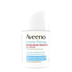 Aveeno Eczema Therapy Rescue Relief Treatment Gel Cream with Colloidal Oatmeal Skin Protectant, Instantly Soothes & Cools Itchy Dry Skin Flare-Ups, Steroid & Fragrance Free, 1.5 fl. oz