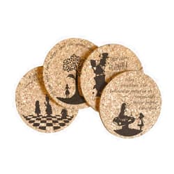Figment and Fable Alice in Wonderland Quotes Cork Coaster Set of 4