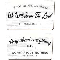 Jetec 2 Pieces As for Me and My House We Will Serve The Lord Rustic Wood Sign Pray About Everything, Worry About Nothing Bible Verse Wall Decor Hanging Art Sign for Bedroom Living Room Office