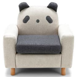 Costzon Kids Sofa, Toddler Chair w/Solid Wood Frame, Thick Cushion, Child Armchair for Play Room, Nursery, Kindergarten, Kids Room, Gift for 2-8 Years Old Boys & Girls, Toddler Couch (Panda)