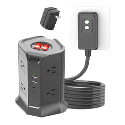 SAFEMORE 8-Outlet Surge Protector Power Strip with 4 USB Ports (2USB-C&2USB-A), 6.5ft Heavy Duty Extension Cord,ETL Listed 2Prong GFCI Outlets, 10A/1050J Circuit Breaker,for Home/Office and More