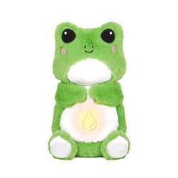 BINHSHUANH Soothe Snuggle Frog Plush Toy, Frog Sleep Buddy with Music Lights & Breathing Motion, Snuggle Pet Plushie Gift for Toddler Kids and Adults (Green)