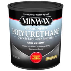 Minwax qt Minwax 63020 Clear Premium Oil-Water Hybrid Water-Based Oil-Modified Polyurethane, Warm Semi-Gloss