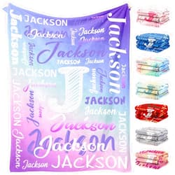 Aeekdook Custom Name Blanket for Kids Adults, Personalized Blanket with Name，Customized Baby Blanket for Girls Boys, Personalized Birthday for Women Men Mom
