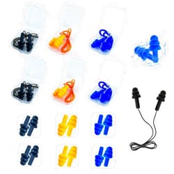 AXBUS Silicone Ear Plugs for Sleeping,12 Pairs Soft Waterproof Noise Canceling Reduction Earplugs Waterproof Reusable Sound Blocking Earplugs for Concert,Swimming,Study,Loud Noise,Snoring (12 Pack)