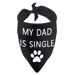 BLUPARK Fun Dog Bandana My Mom/Dad is Single Triangle Dog Scarf Decorations Accessories Puppy Pet Scarves (My Dad is Single)