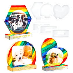 Dacies Photo Frame Resin Mold Mini Pet Memorial Picture Frames Molds 3 Set Epoxy Resin Casting Moulds DIY Unique Keepsakes Ornament Crafts Silicone Mould for Pet Parents Souvenir Handicraft Gifts Home Decor