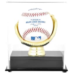 Collectible Supplies Gold Glove Acrylic Baseball Display Case Holder for Baseballs (1 to 5 Baseballs) (1-Baseball Gold Glove Display)