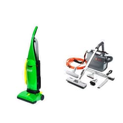Bissell BigGreen Commercial PowerForce Bagged Lightweight & Hoover Commercial PORTAPOWER Lightweight Canister Vacuum Cleaner with Attachment, 8 Pounds, CH30000, Black