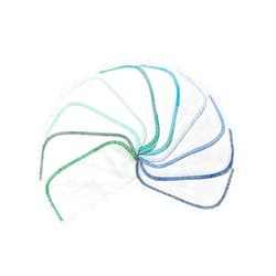 Gina's Soft Cloth Shop 1 Ply Organic Cotton Flannel Washable Baby Wipes 8 x 8 Inches Set of 10 Blues and Greens Handmade in the USA!