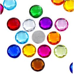 Allstarco 25mm Assorted Colors Flat Back Round Acrylic Rhinestones Plastic Circle Gems for Costume Making Cosplay Jewels Pro Grade Embelishments - 60 Pieces