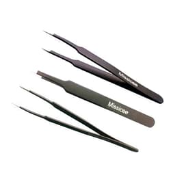 Missicee Eyelash Extensions Tweezers Set, False Lash Tweezers Eyelash Applicator Tool Stainless Steel Precision Tweezers for Eyelash Extension
