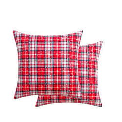 ZUHSA Christmas Scottish Tartan Cushion Covers,Christmas Cushion Covers 45X45,Embroidery Bohemian Car Cushion Cover fit for Sofa Couch Bedroo (2, Red 7)